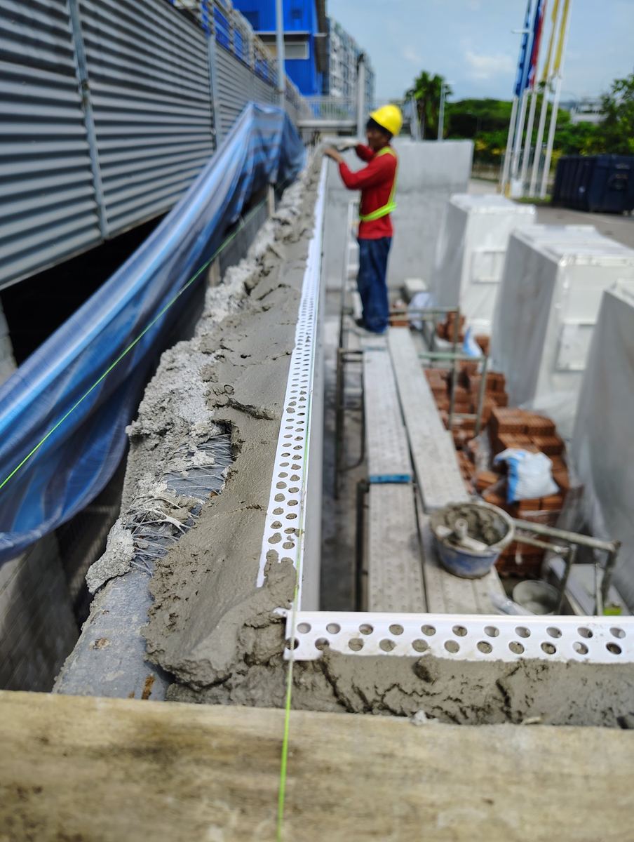 Finishing the new wall